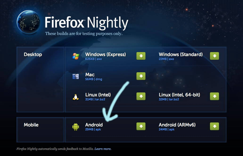 Firefox Nightly APK for Android Free - Apkclub